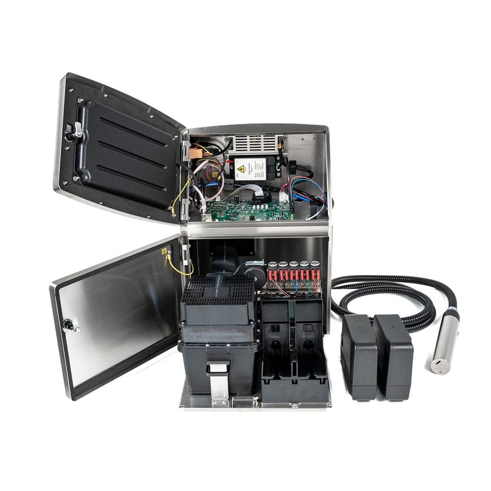 Continuous inkjet printer for bottles