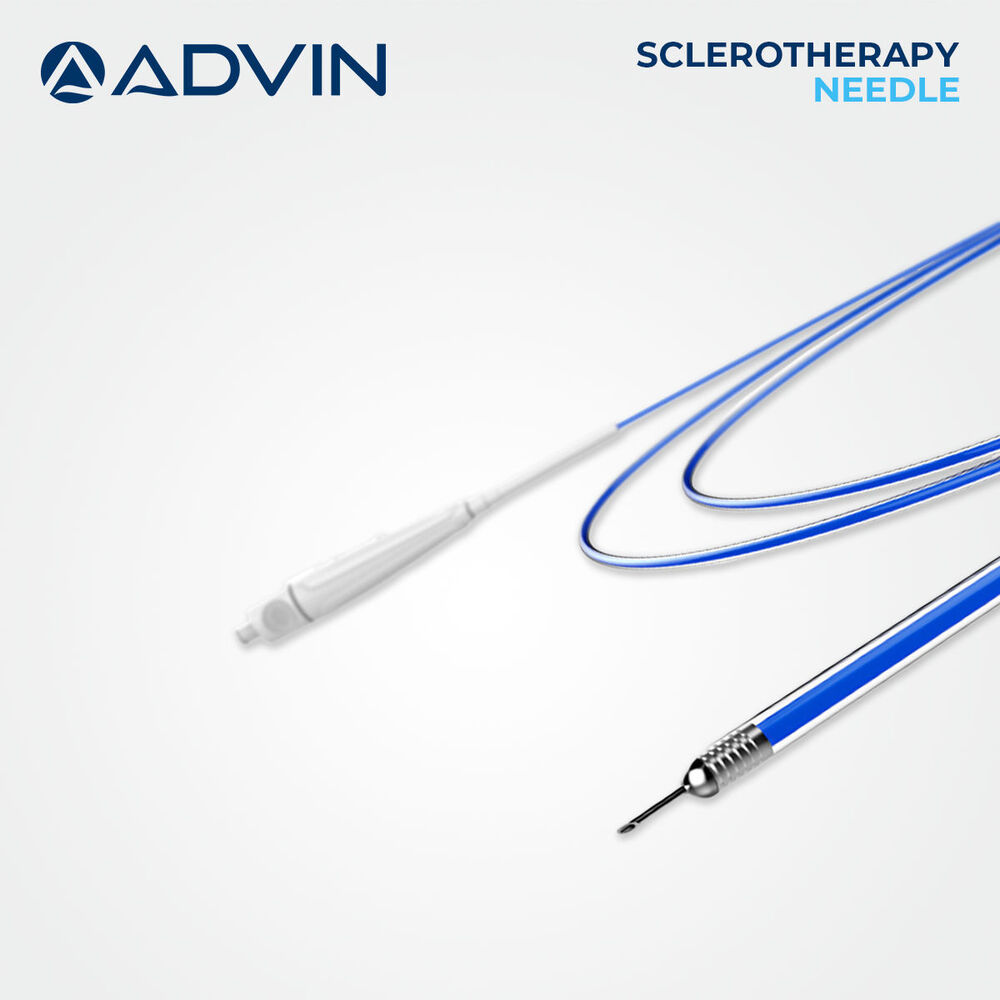 Sclerotherapy Needle - Steel Material, 2.3 Mm Outer Diameter, 5-7 Mm Tip Length | Locking System, Beveled Needle, One-hand Operation, Sterile Packaging