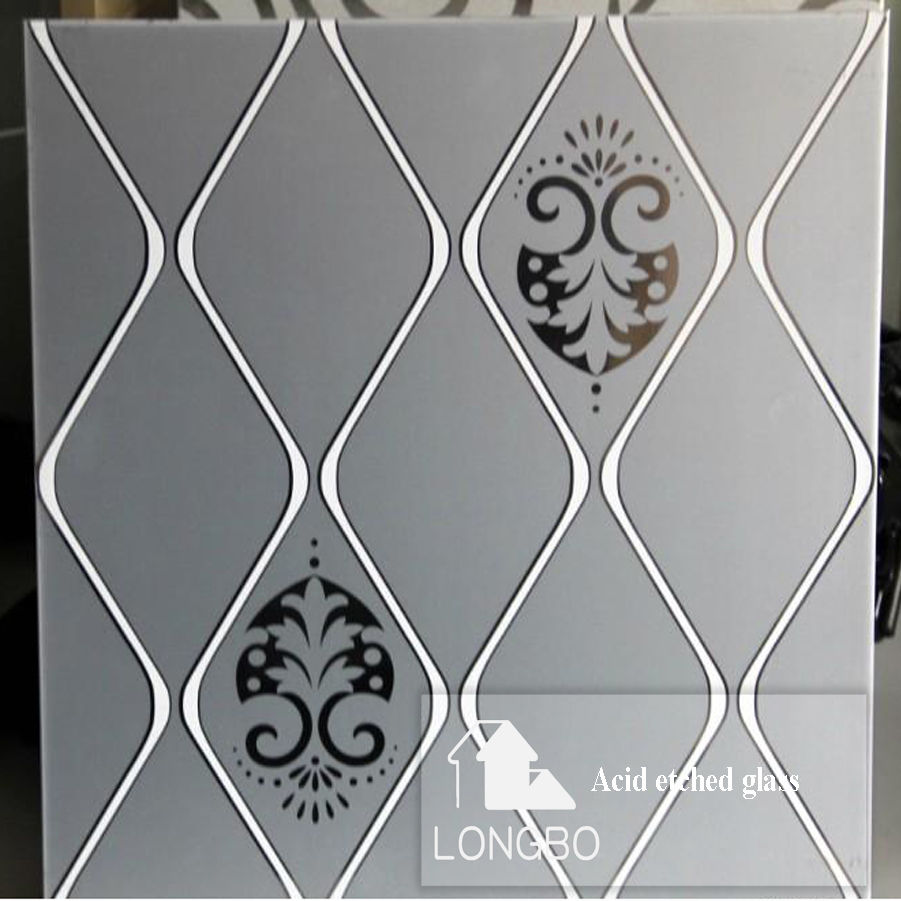 3mm-12mm  Acid Etched Glass Bathroom Glass  Art Glass