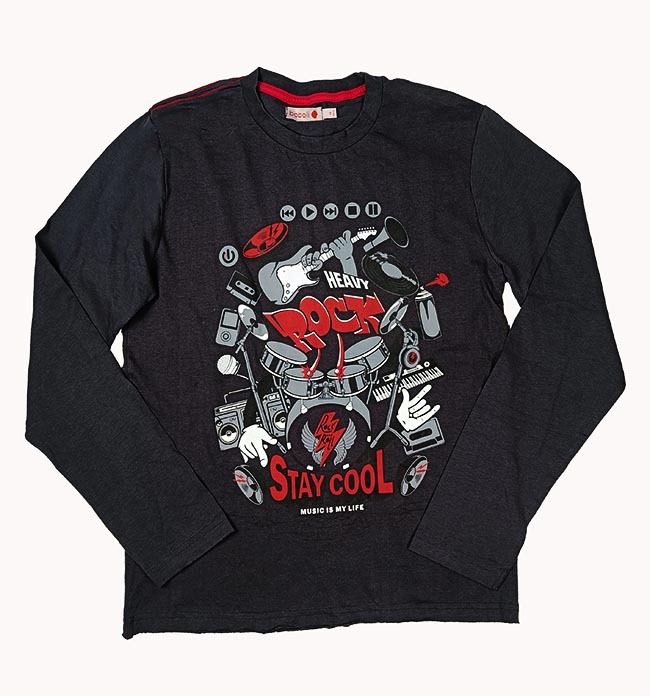 B16494 BOBOLI Boys Long Sleeve Printed T-Shirts