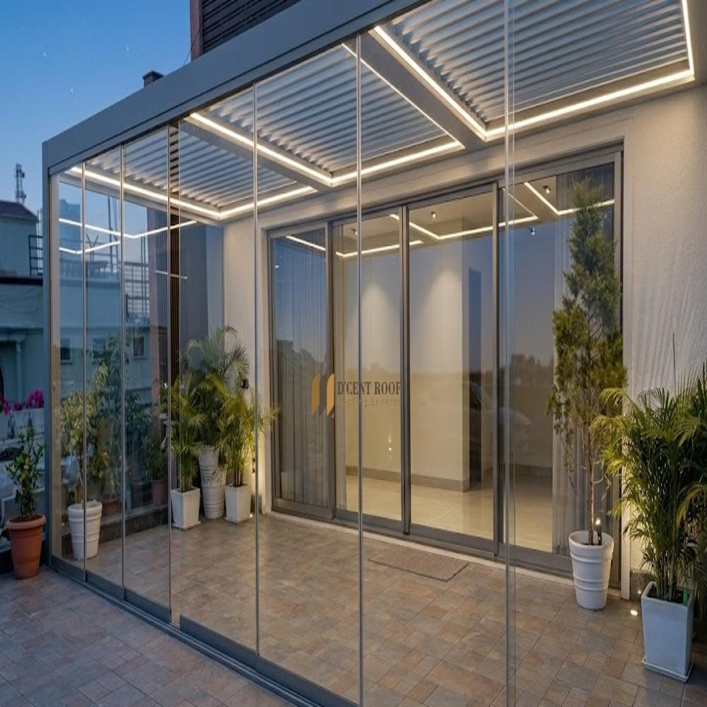 Motorized louver Roof