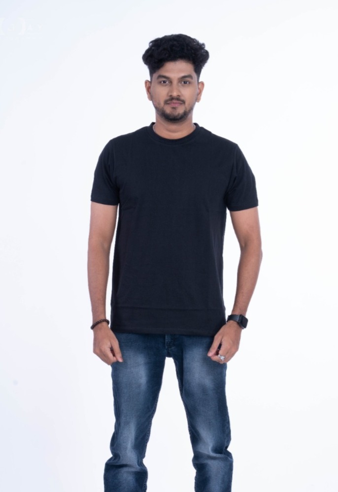 Mens round neck half sleeve T shirt