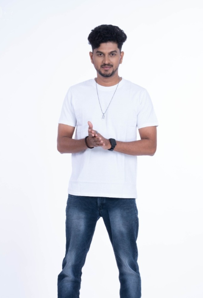 Mens round neck half sleeve Plan T Shirts