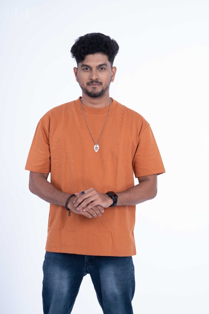 Oversized round neck half sleeve Plan T shirts