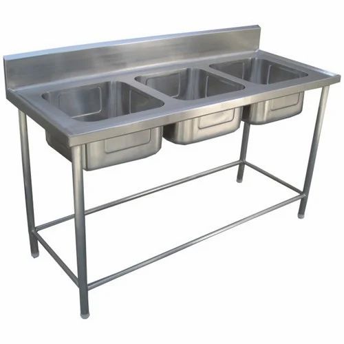 Commercial Three Sink Unit