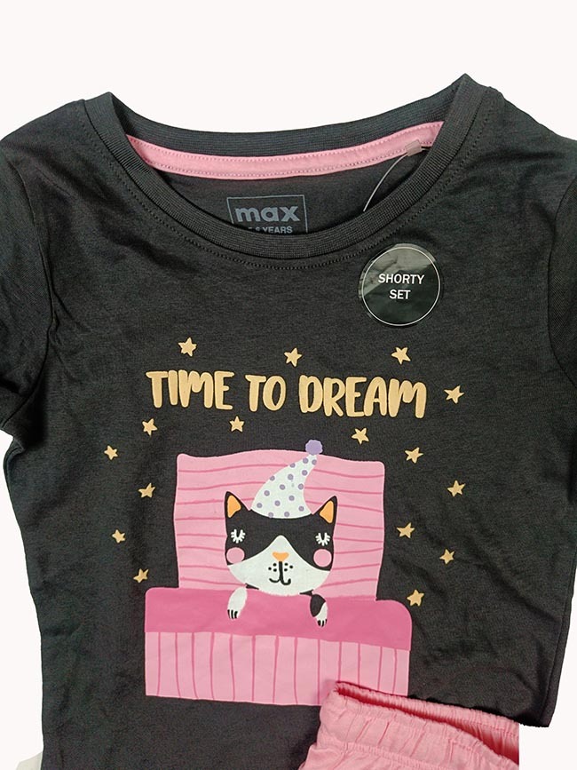 G22169 max Girls Printed Shorty Set