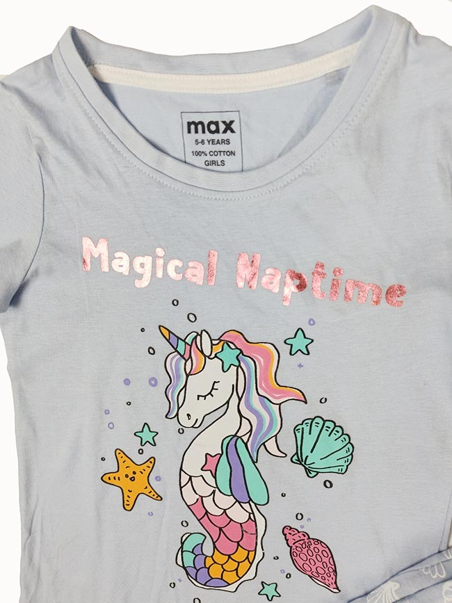 G22168 max Girls Printed Pyjama Set