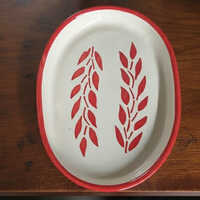 Ceramic Stonwear Handmade Red Boota Sizzler Tray
