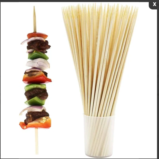Skewer 14" - Wooden, 14 Inches Long | Perfect For Grilling, Bbq Skewers, And Skewering Fruits Or Vegetables For Extra Flavor