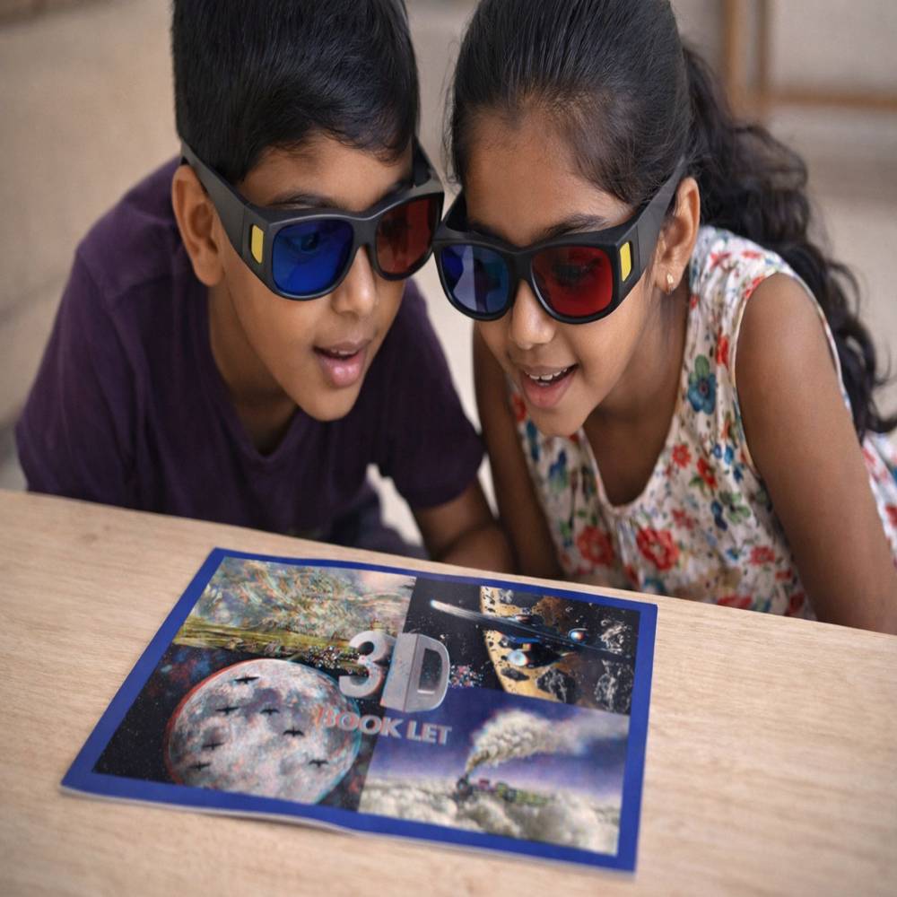 Red Cyan 3d Glasses For 3d Books And Magazines Rc01 - Frame Color: Black
