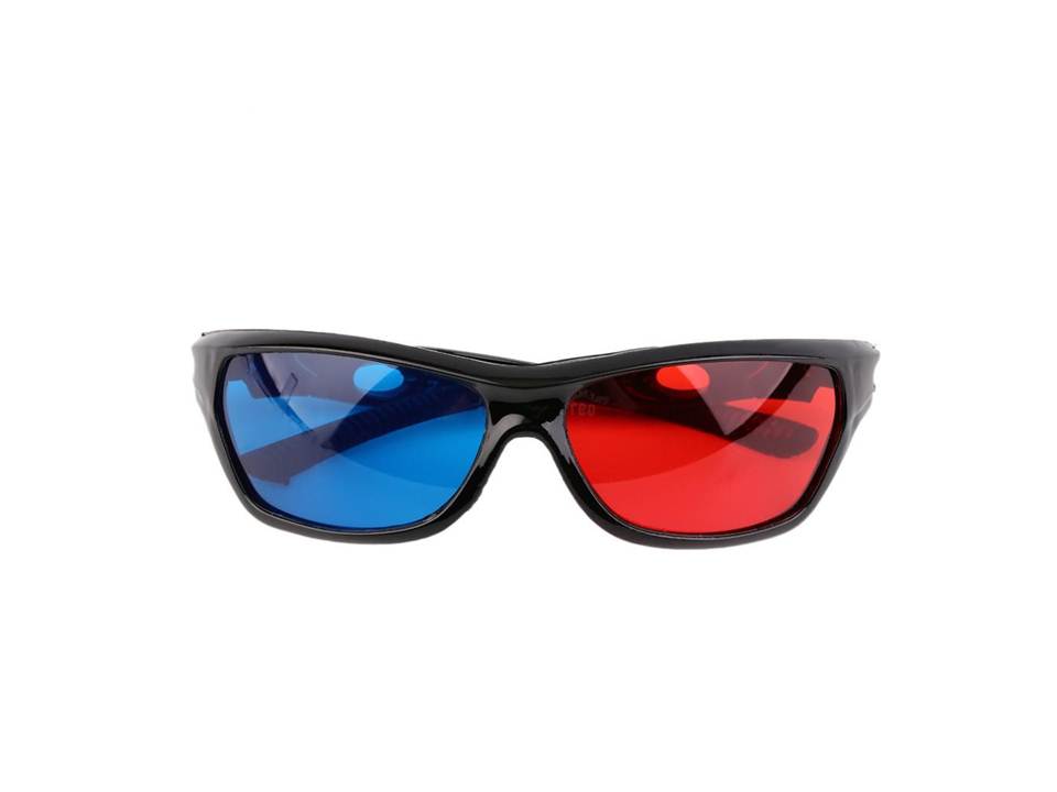 Red Cyan 3D Glasses Curved Design for Movies & YouTube RC02
