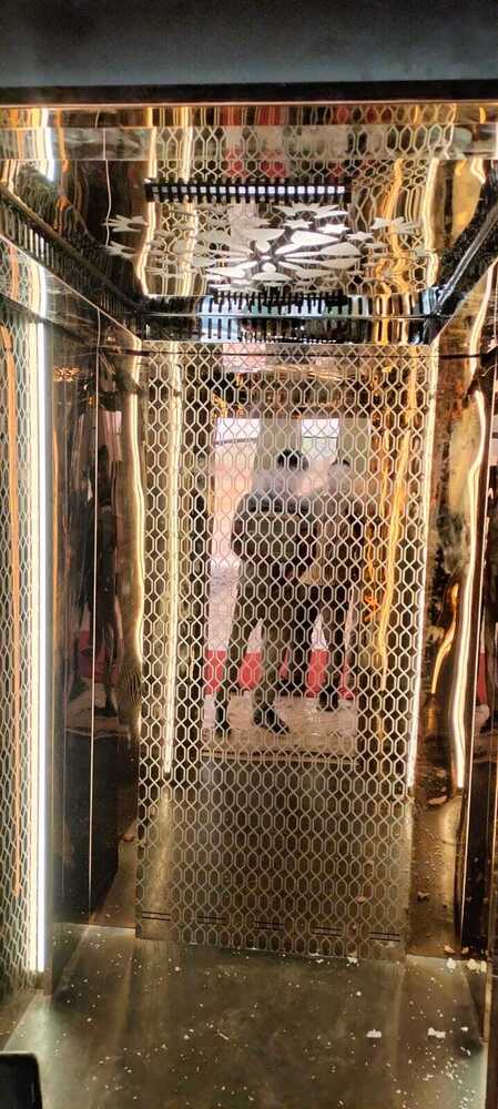Golden Finish Elevator Cabin