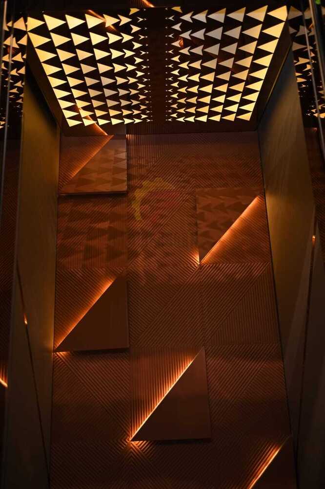 Triangle Pattern Designer Elevator Cabin