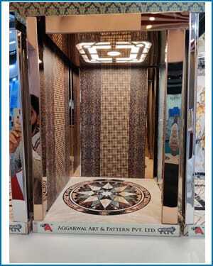 Luxury Mosaic Floor Elevator Cabin