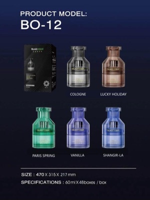 BKN Premium BLACK ODOR Elegant Glass Bottle Car Perfume | Seamless Dispersion with Cotton Wick for Vehicles - Long-Lasting Dashboard Fragrance - Air Vent & Interior Aroma Diffuser (BO-12)