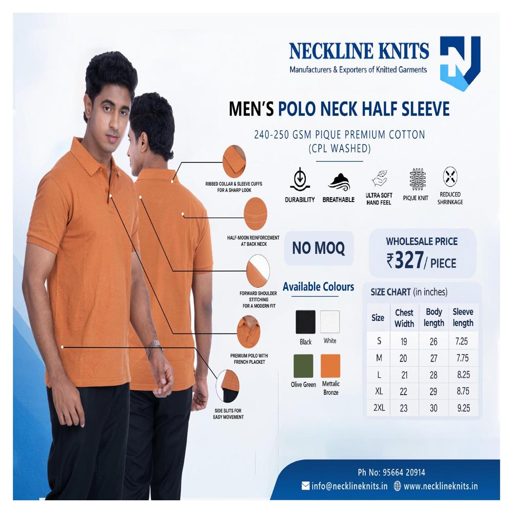 Men's Polo neck half sleeve T shirts