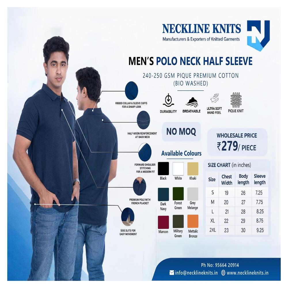 Men's Polo neck half sleeve T shirts