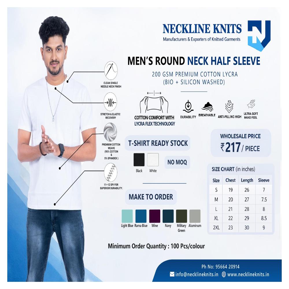 Mens round neck half sleeve Plan T Shirts