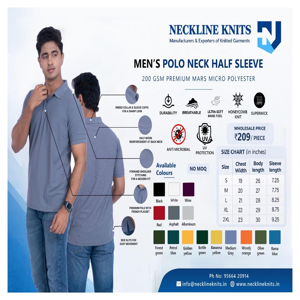 Mens Polo neck half sleeve