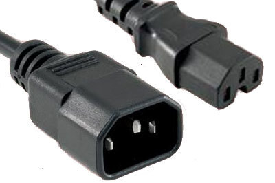 Black C14 to C15 Power Cord