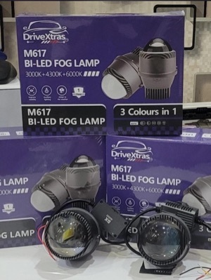 M617 Universal 3 Inch Projector White LED Fog Lamp | High Brightness 6000K Beam | Waterproof & Durable Housing | All Car & Bike Compatible Fog Lighta   PAIR (IPH