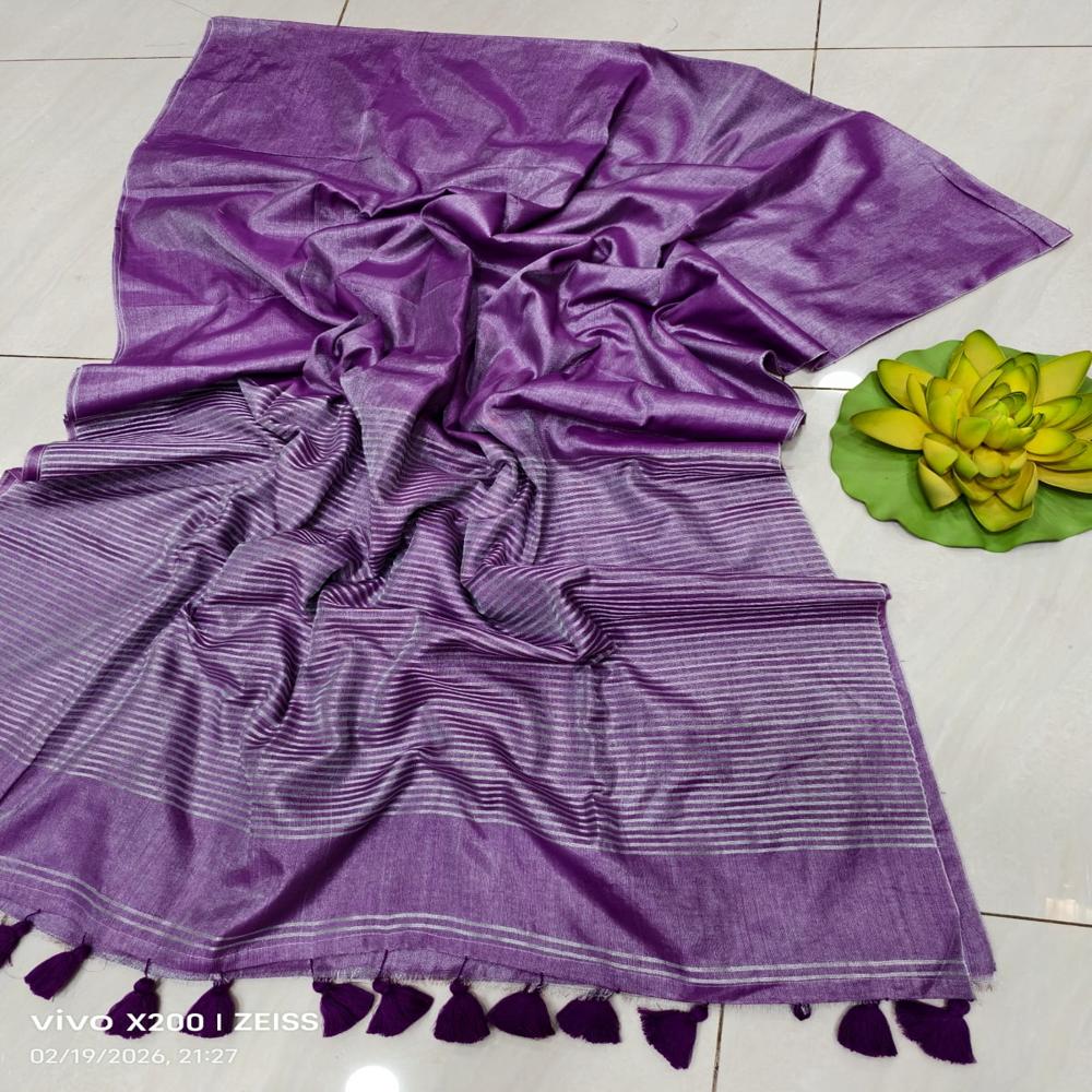 TISSUE LINEN COTTON SAREE