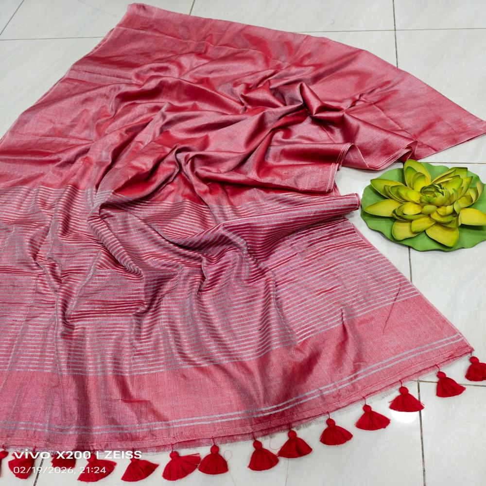 TISSUE LINEN COTTON SAREE