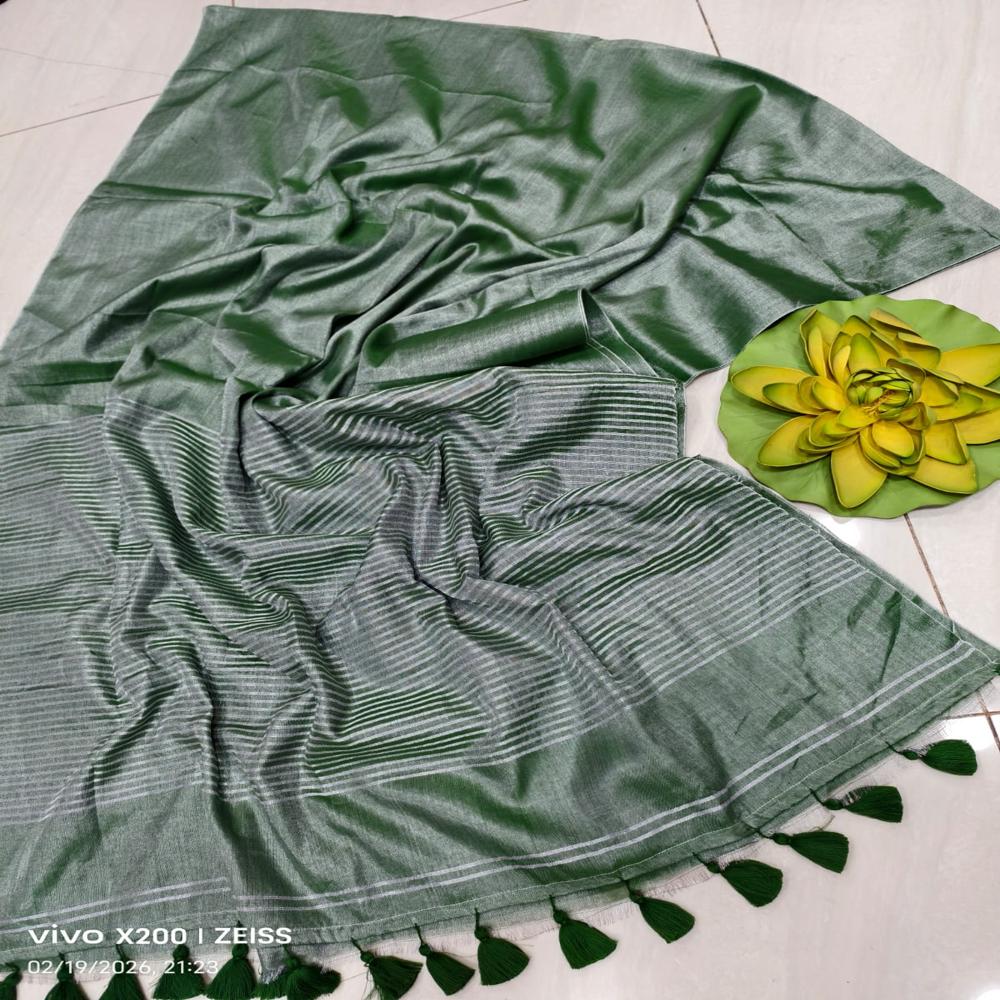 TISSUE LINEN COTTON SAREE