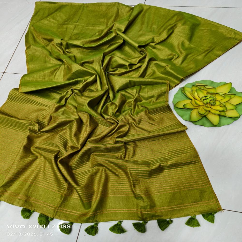 TISSUE LINEN COTTON SAREE