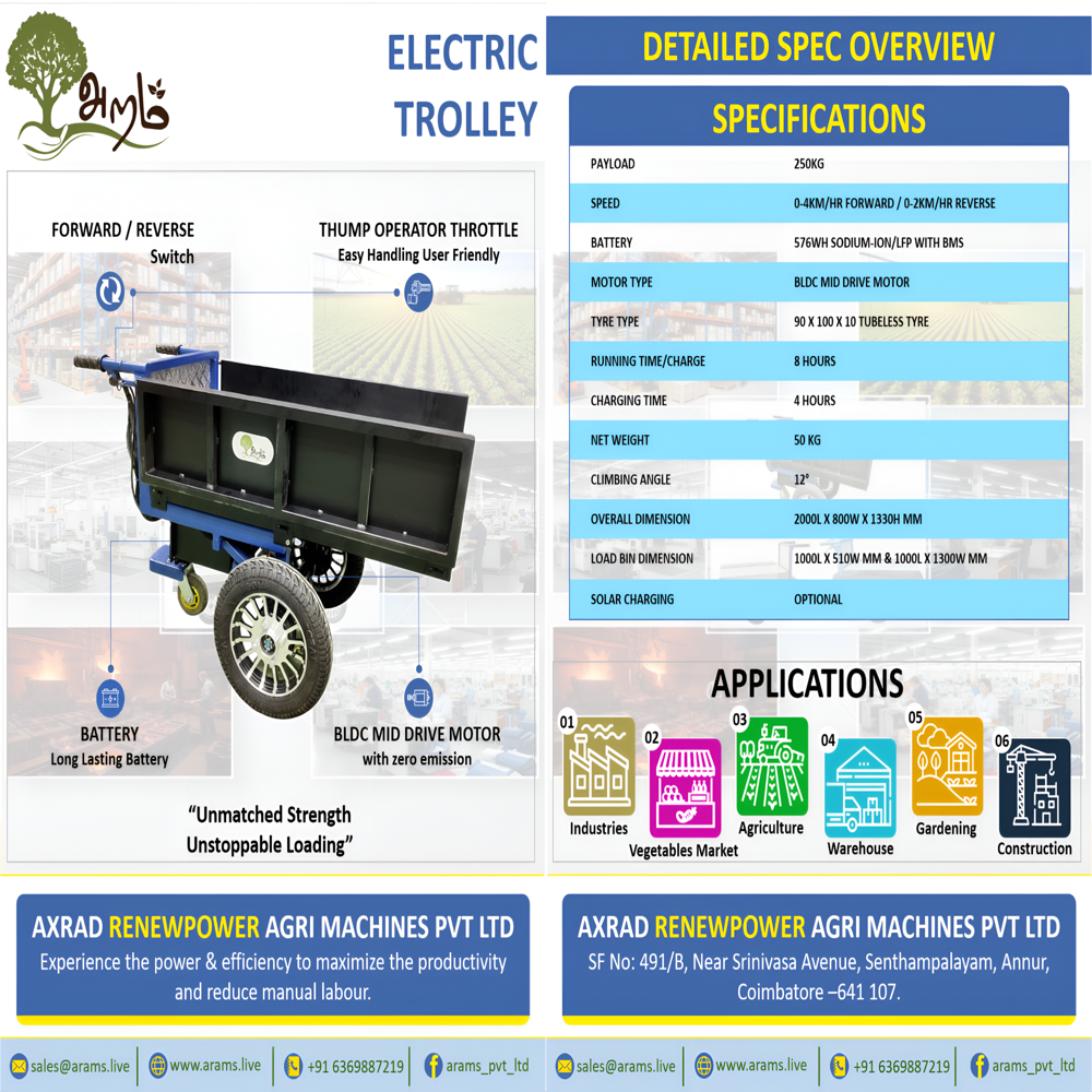 Electric Foldable Trolley - Application: Industries