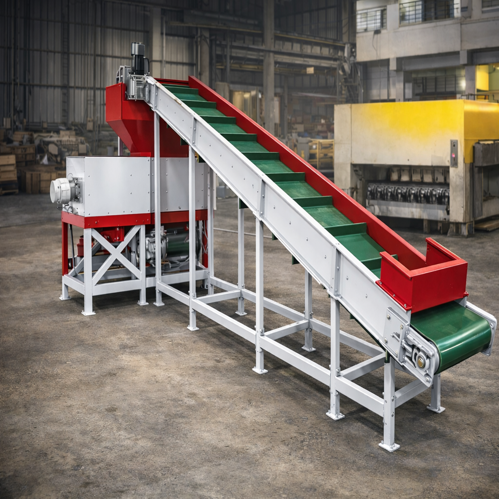 Twin shaft E-waste shredder machine