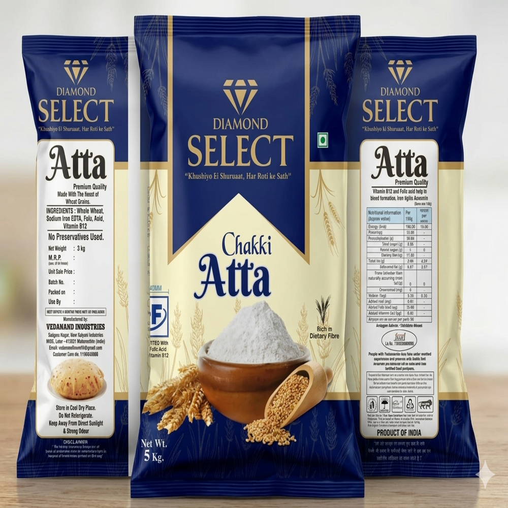 Premium Laminated Atta Packaging Pouches