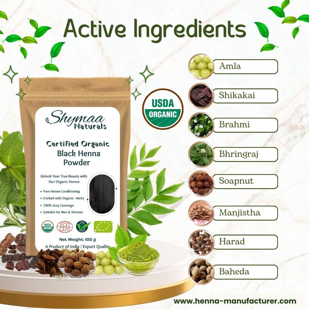 Organic Black Henna Hair Colors