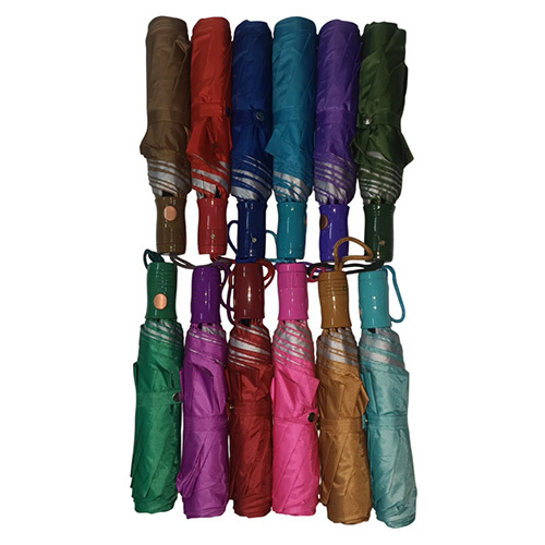 3 Fold Auto 22 Mono Silver Umbrella