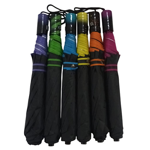 Jumbo Black And Silver Piping Umbrella