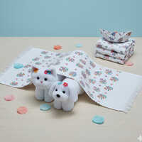 Cool Tex White Printed Bath Towel