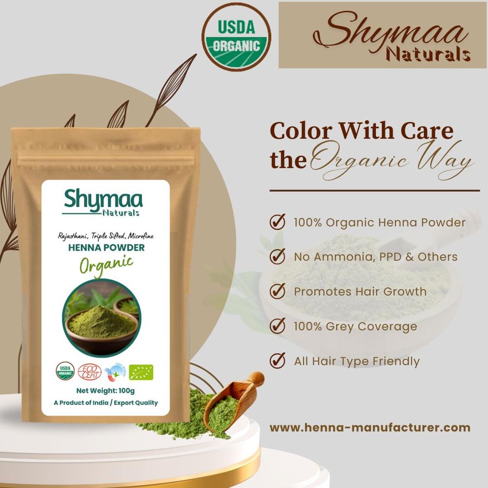 100% Organic Henna Powder 100gms Packing
