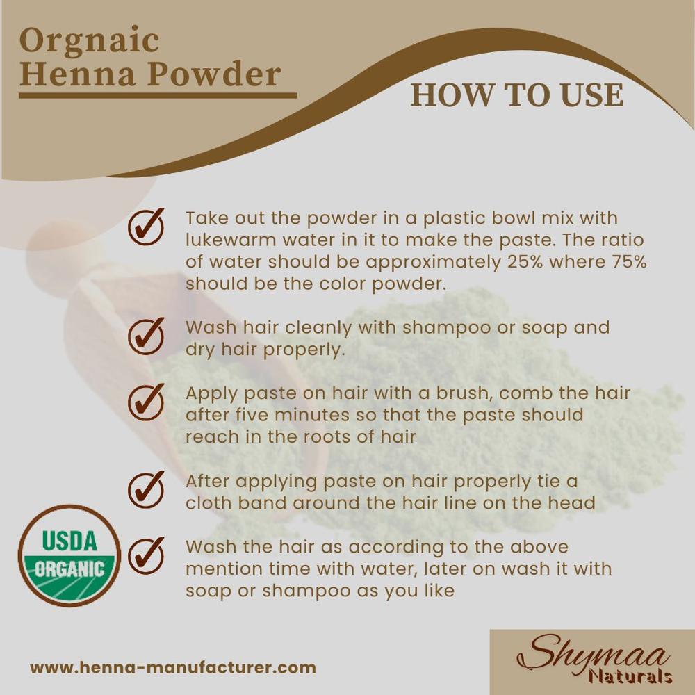 100% Organic Henna Powder 100gms Packing