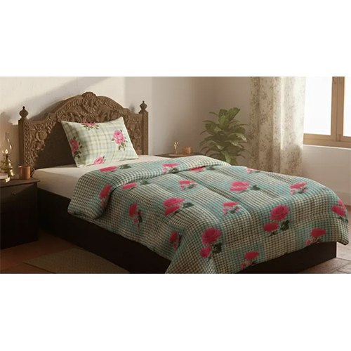 Jaipur Linen 200GSM Single ( 60inch x 90inch ) Bed Printed Ac Comforter Blanket Multi Color Grey Rose Floral Print