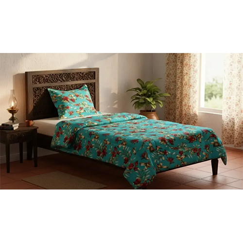 Jaipur Linen 200GSM Single ( 60inch x 90inch ) Bed Printed Ac Comforter Blanket Sea Blue Floral Print