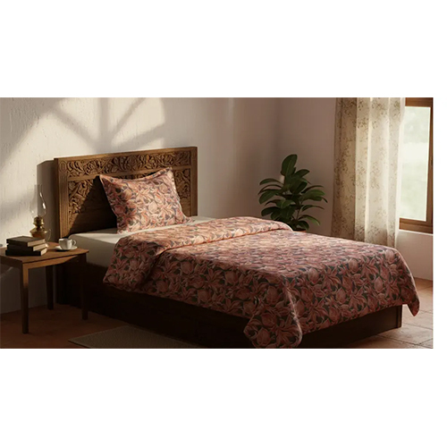 Jaipur Linen 200GSM Single ( 60inch x 90inch ) Bed Printed Ac Comforter Blanket Pink Blue Floral Print
