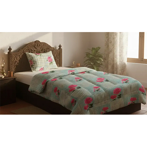 Jaipur Linen 200GSM Double ( 90inch x 100inch ) Bed Printed Ac Comforter Blanket Multi Color Grey Rose Floral Print