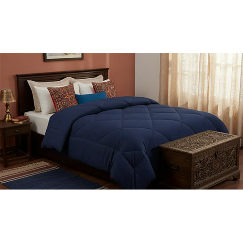 Soft Microfiber Filling Double Size (90inch X 100inch) Comforter for Heavy Winter-Dark Blue with 2 pillow cover
