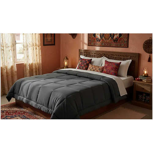 Premium Double Size 500 GSM AC Comforter a   Extra Warm Winter Blanket Grey with 2 pillow cover