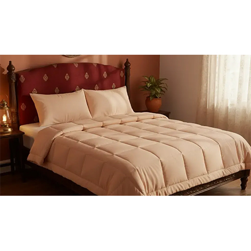 Extra Warm Double Size 500 GSM AC Comforter for AC Rooms Beige with 2 pcs pillow cover