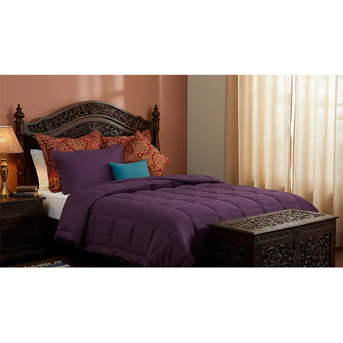 Double Bed 500 GSM AC Comforter Thick, Soft & Warm Winter Comforter Purple with 2 pill0w cover