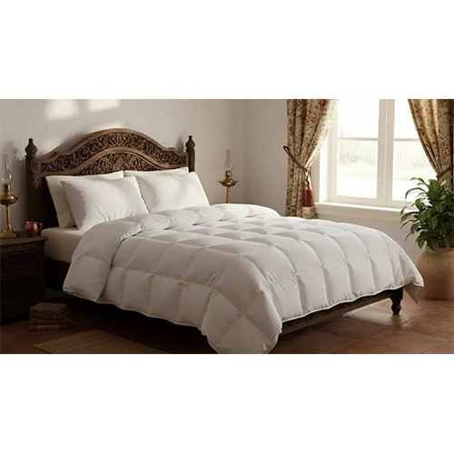 ZSoft Microfiber Filling Double Size (90inch X 100inch) 500 GSM Comforter for Heavy Winter-White with 2 pillow cover