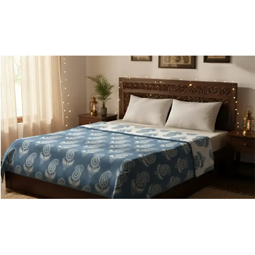 Jaipur Linen 100% Cotton Reversible AC Dohar Blanket for Summers-Winter Single size 86x54GREY-WHITE