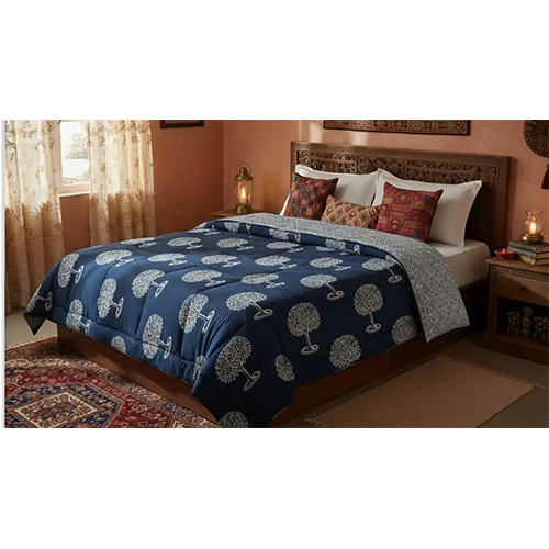 Jaipur linen Cotton Reversible Dohar Single Bed Size AC Blanket Comforter Soft Light-Weight Bed Blanket Quilt