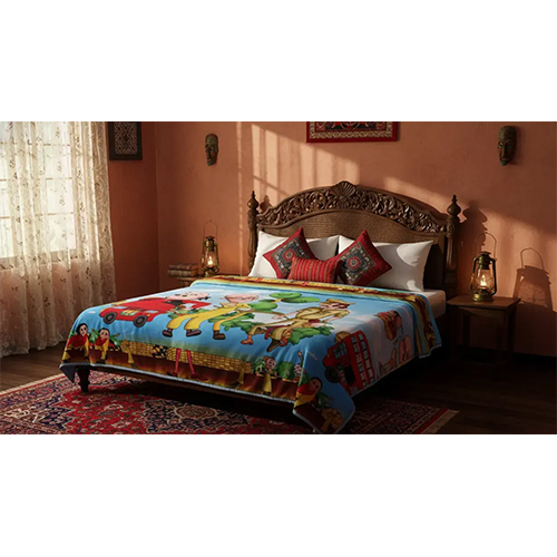 Jaipur linen Cartoon Single AC Blanket for AC Room (Polyester, Green)